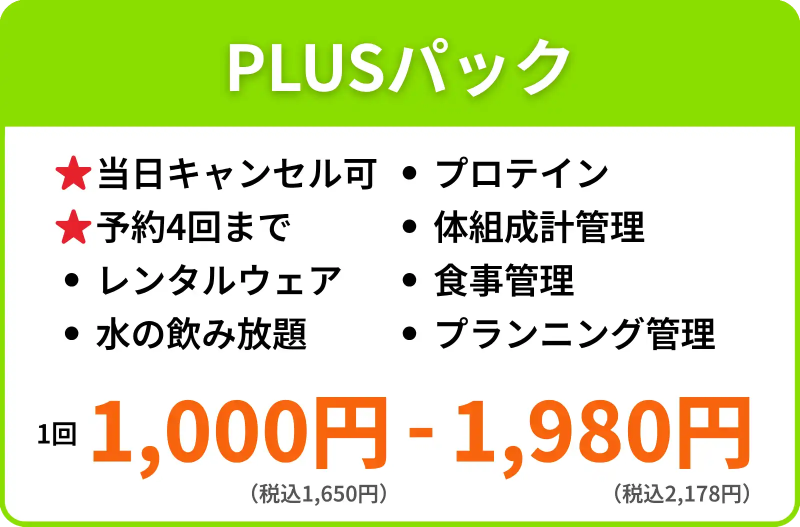 GymものPLUSパックオプションを説明している画像