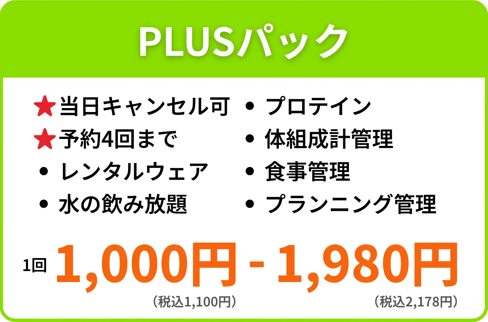 GymものPLUSパックオプションを説明している画像